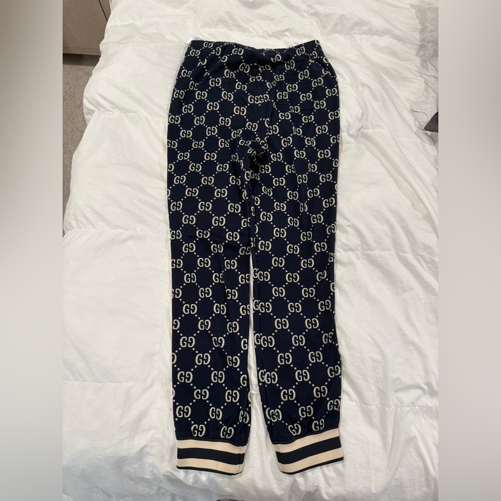 Gucci GG Blue Jacquard Cotton Joggers Men’s Size Small - Picture 2 of 7